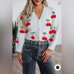 Pretty Garbage 3D Cherry Cardigan NWT XL